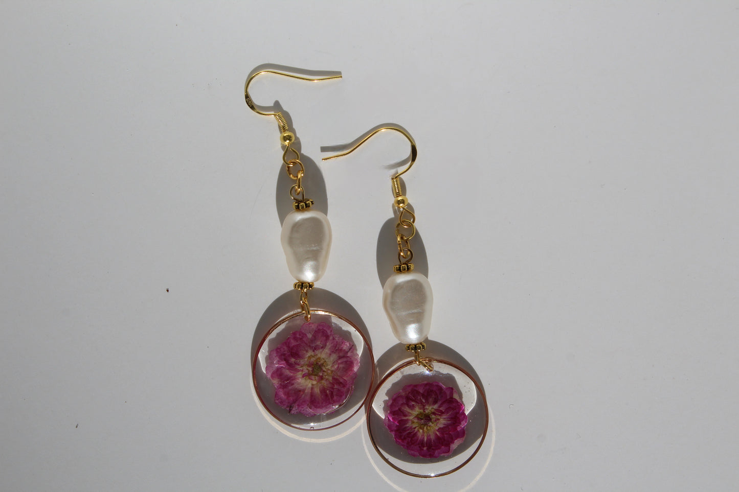 Blush Blossom & Pearl Drop Earrings