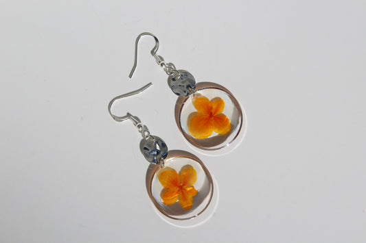Silver Sunlit Wildflower Drop Earrings