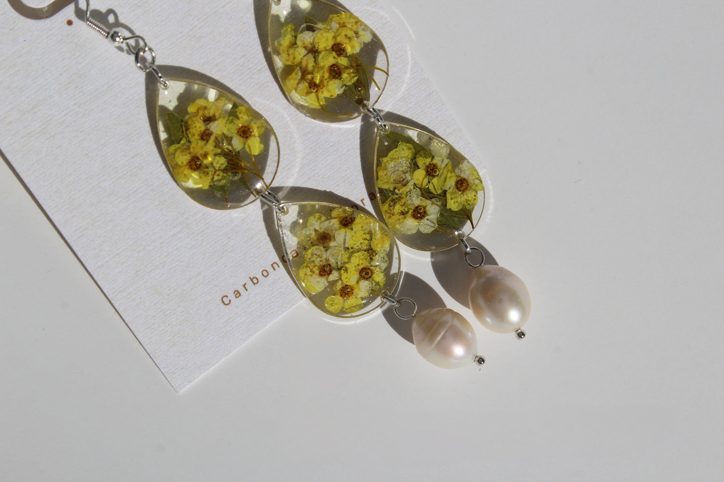 Pressed Wildflower Bouquet Pearl Earrings