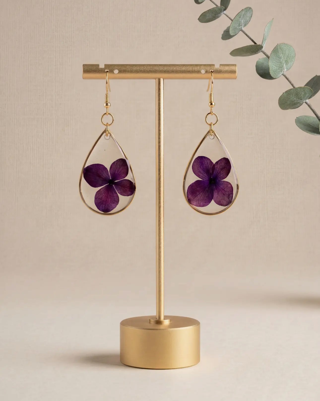 Purple Hydrangea Earrings