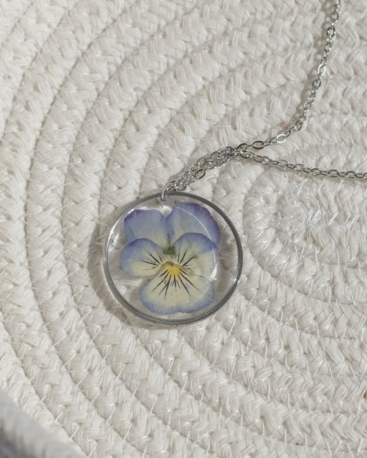 Pansy Real Flower Necklace