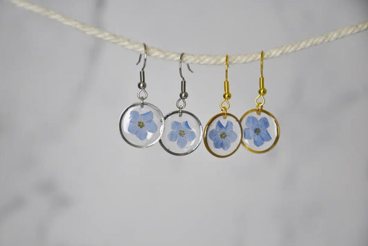 Forget-Me-Not Real Flower Earrings