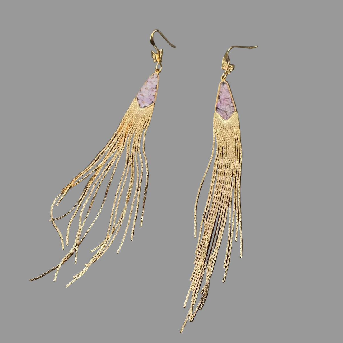 Fringe Golden Dangle Earrings