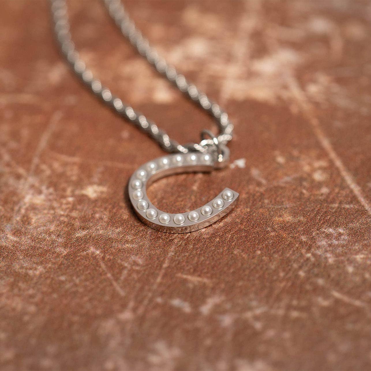 Pearl Beaded Horseshoe Charm