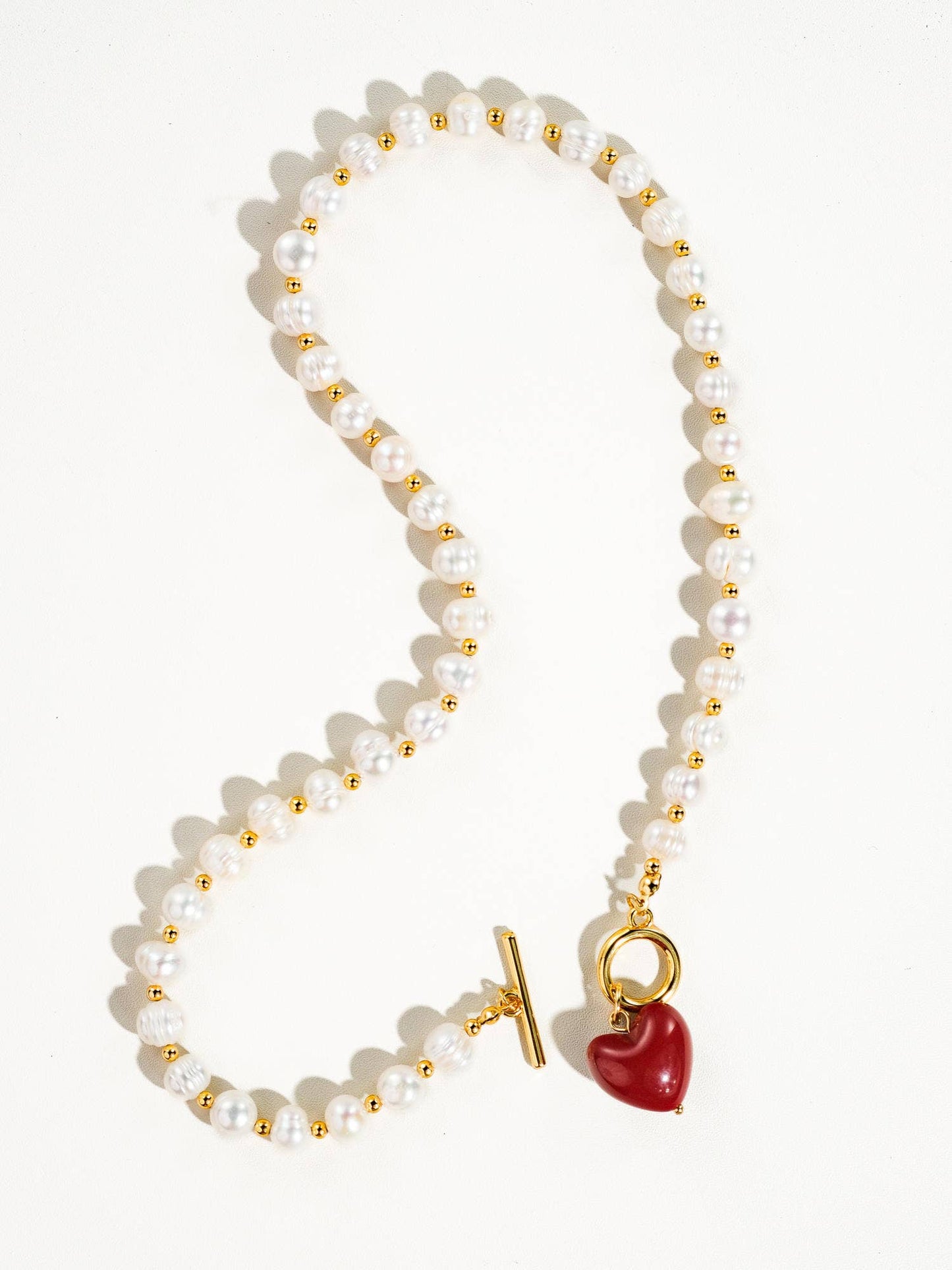 Vintage Natural Pearl Heart Necklace