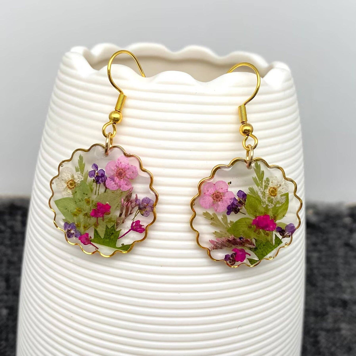 Pink Garden Dangle Earrings