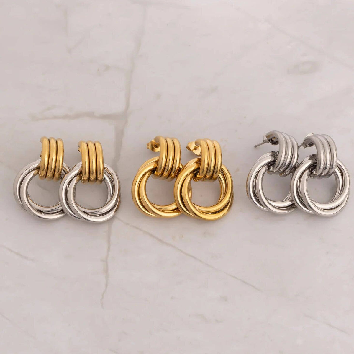 Double Round Stud Earring
