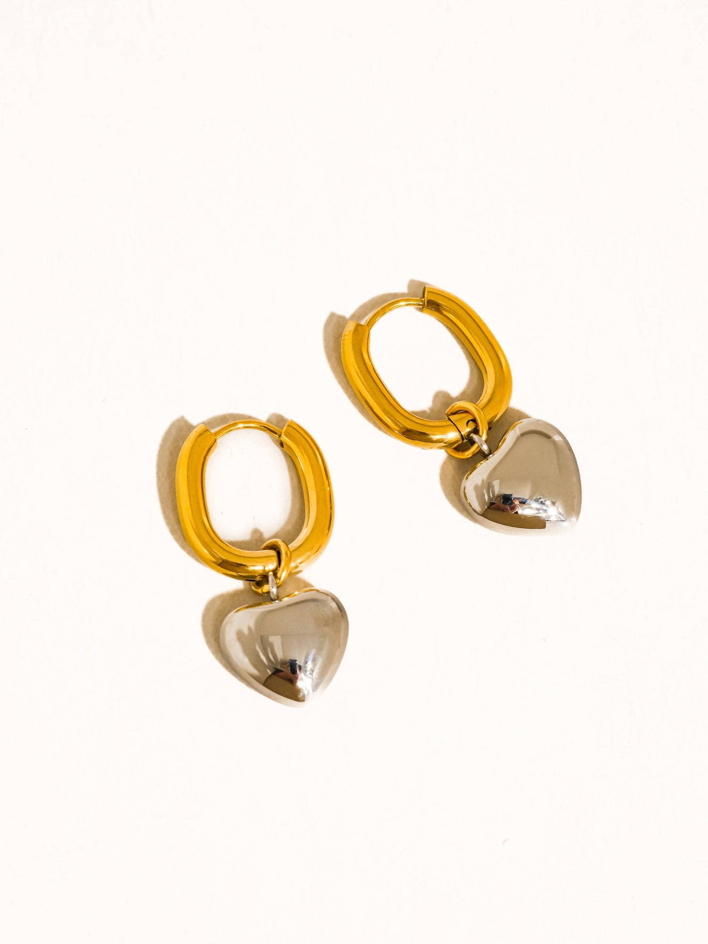 Two Tone Heart Earring