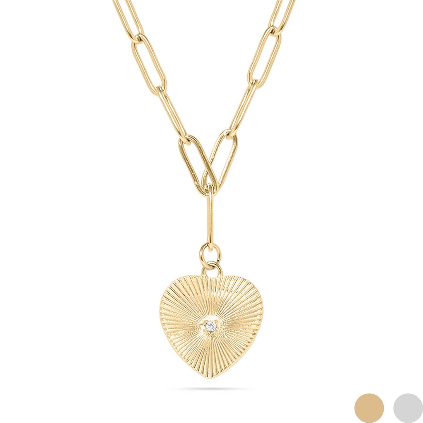 Heart Paperclip Pendant Necklace