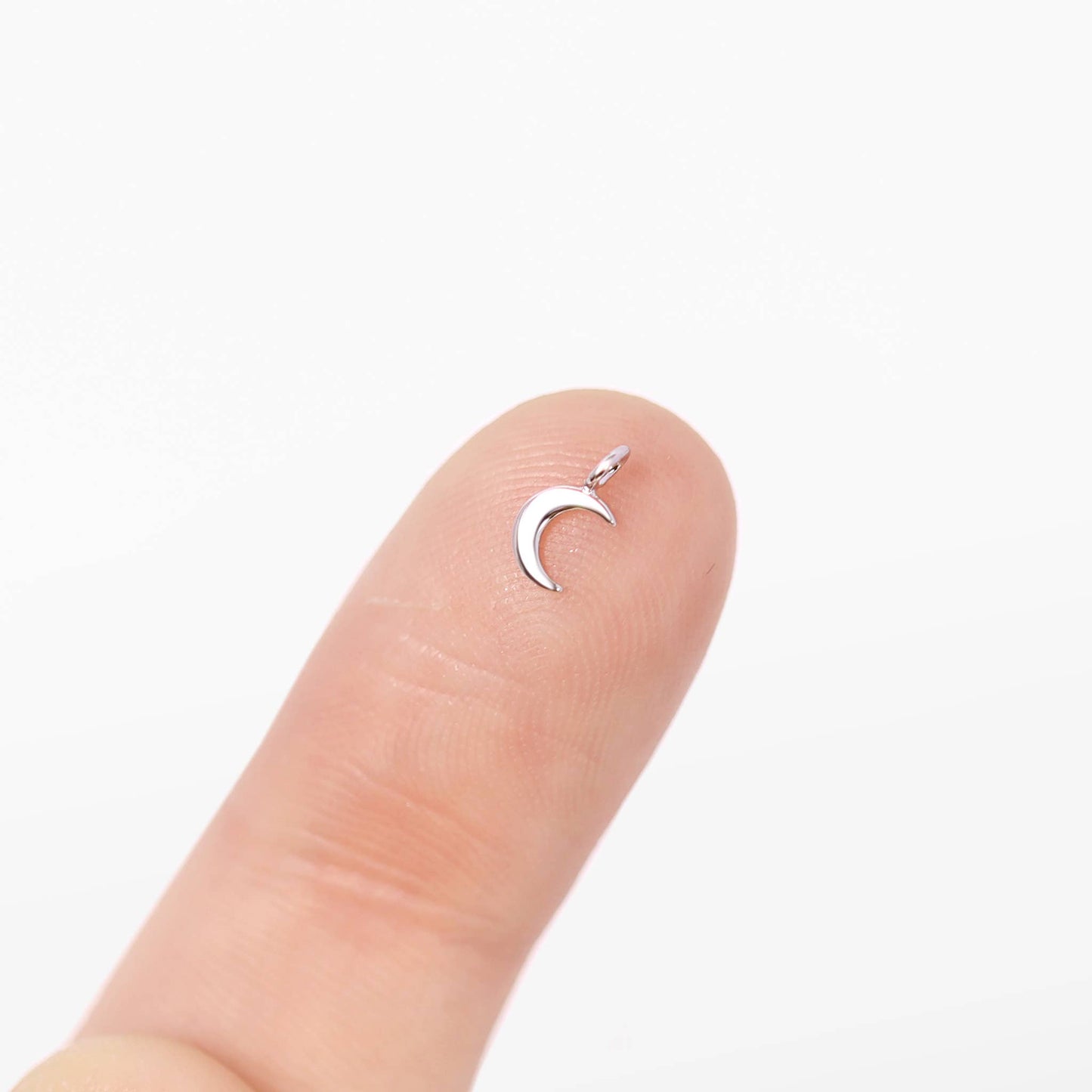 Half Moon Charm Solid Sterling Silver