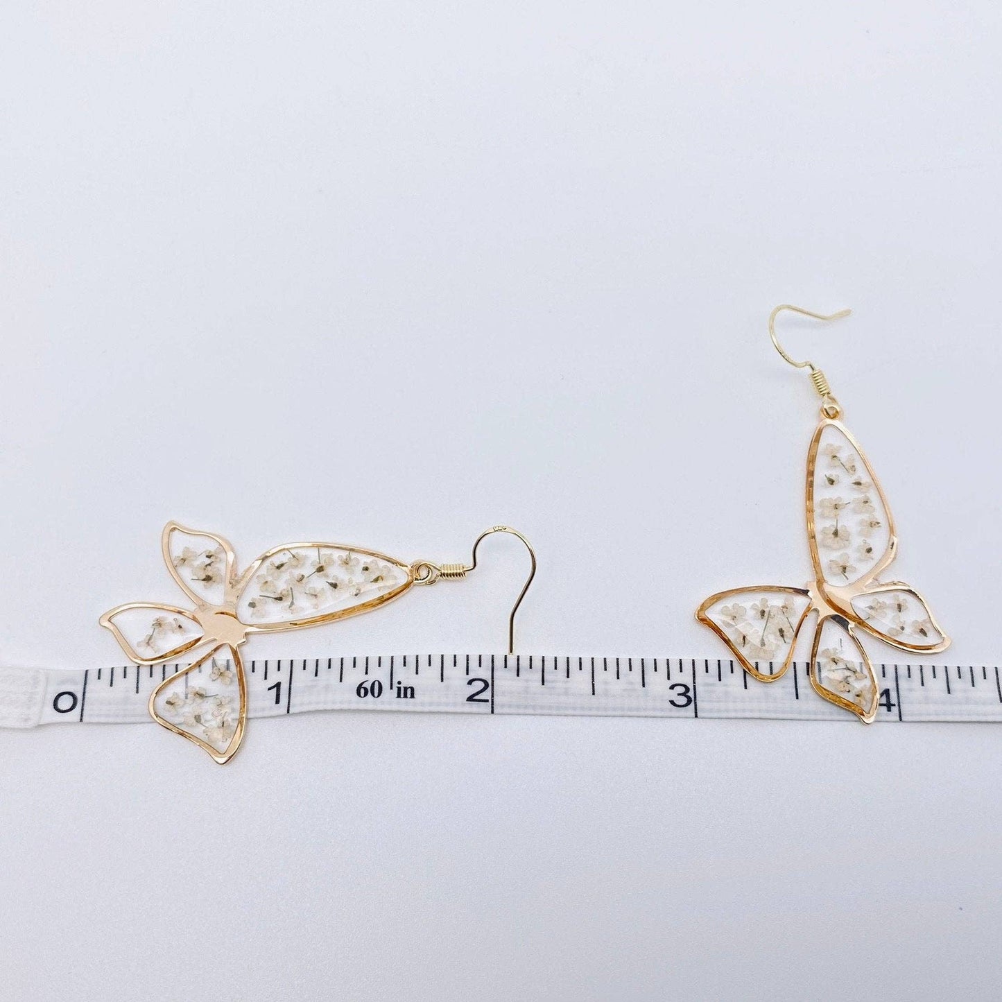 Queen Anne's Lace ButterflyFlower Earrings