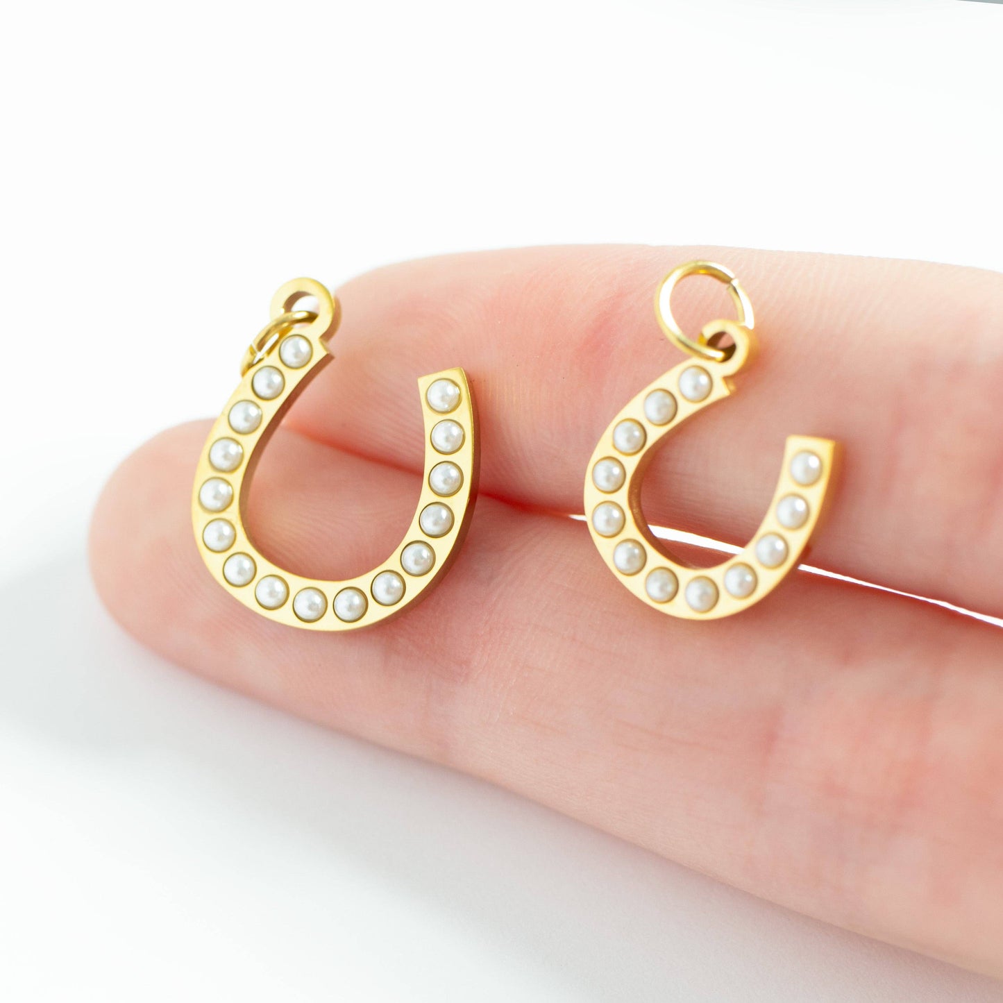 Pearl Beaded Horseshoe Charm
