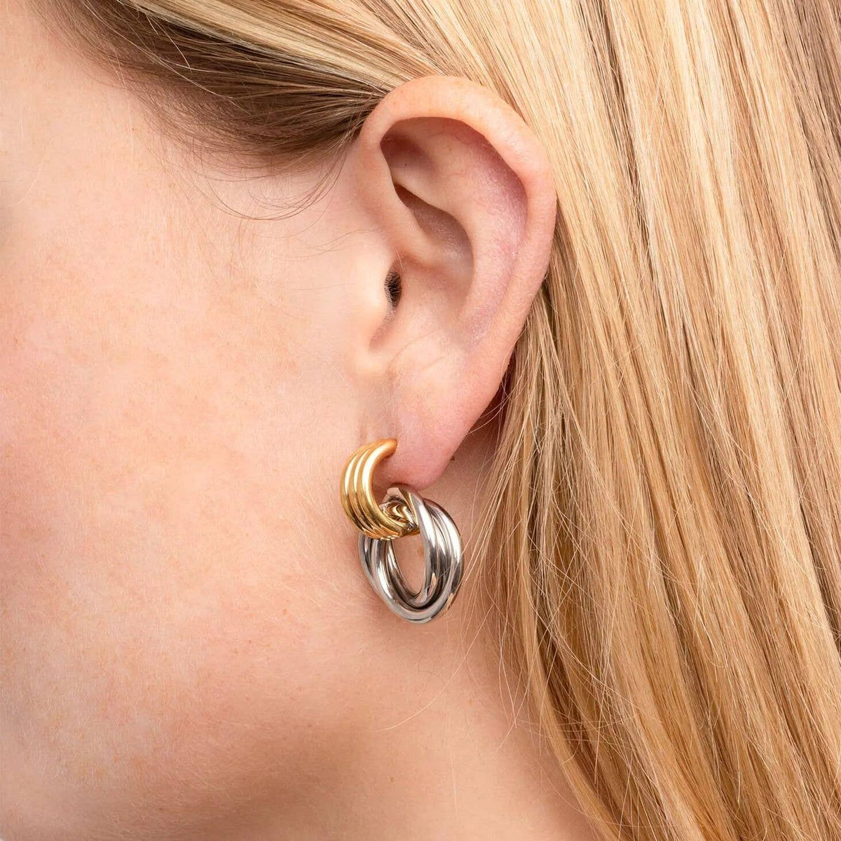 Double Round Stud Earring