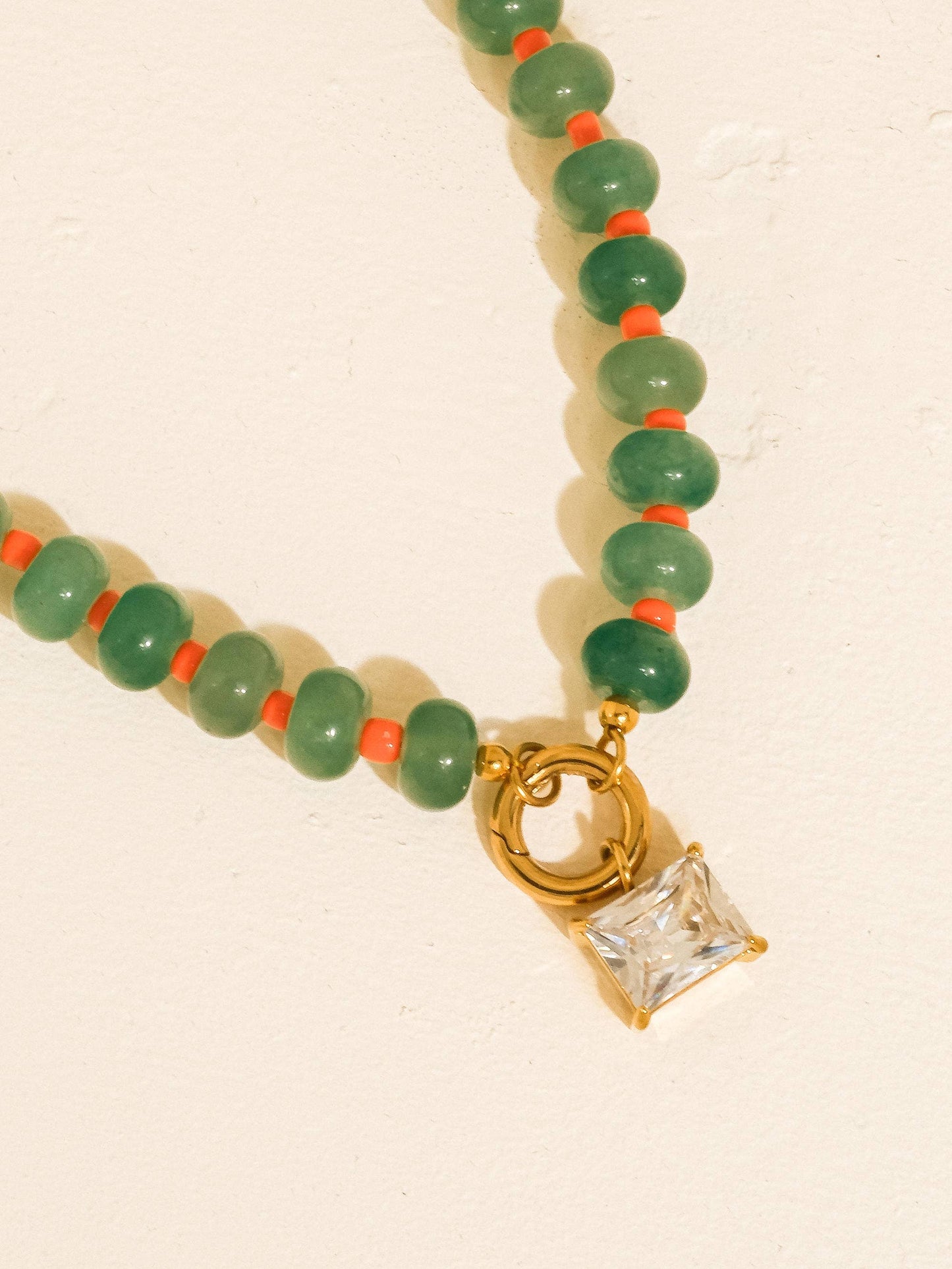 Boho Beaded CZ Necklace